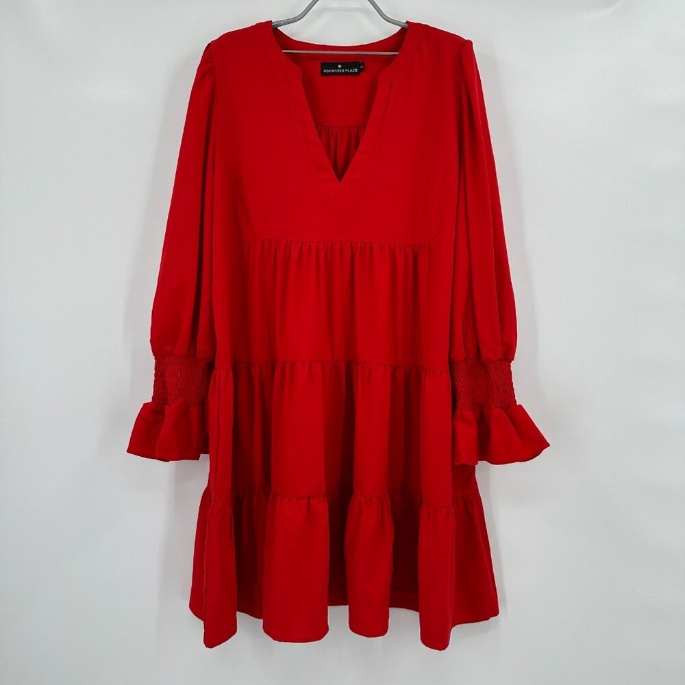 Pomander Place by Tuckernuck Red Stretch Crepe Kenzo Dress size XXL 2XL *Arm